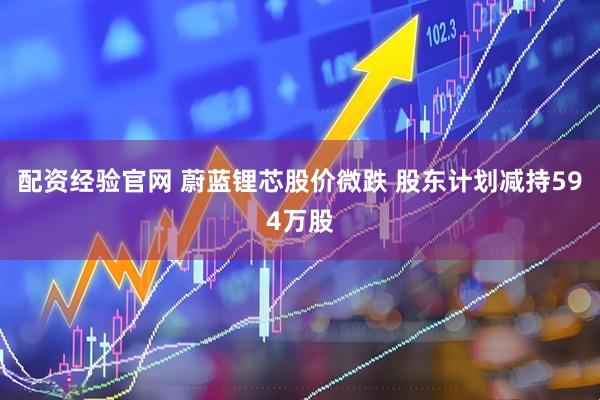 配资经验官网 蔚蓝锂芯股价微跌 股东计划减持594万股